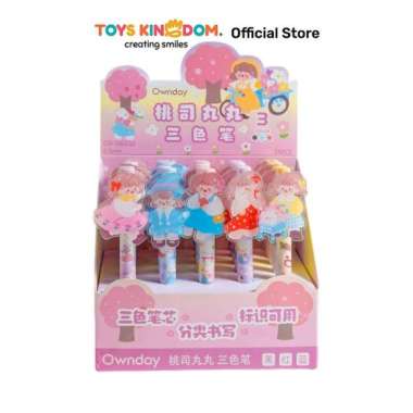 Toys Kingdom Kiddy Star 0.5 mm Pulpen Gel 3 Warna Little Girl Pena Ballpoint Pen Bolpoin Alat Tulis 