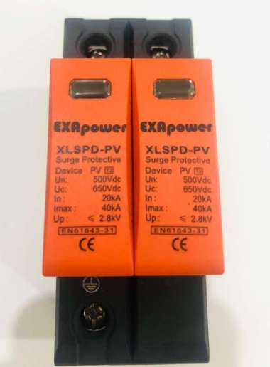 SPD DC 2P 500V Surge Protection Device Arrester Anti Petir PV 20-40KA
