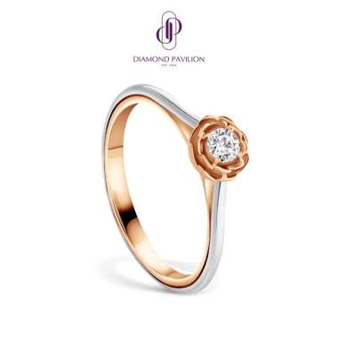 Diamond Pavilion Cincin Emas Batu Berlian Ranta Ring, Ukuran Cincin 12-13