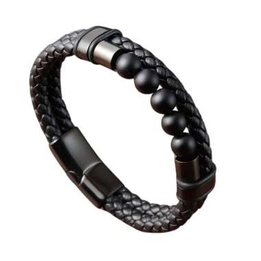 RAELIC GENUINE LEATHER BRACELET gelang tali gelang pria gelang kulit + FREE BREWYN POUCH FROSTED STO