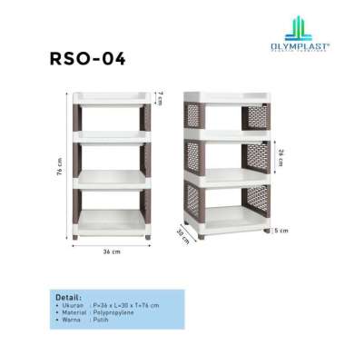 Olymplast RSO Rak Susun Plastik Serbaguna 3/4/5 Tingkat Plastik Dapur / Piring / Buku / Mainan Serbaguna