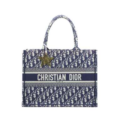 Christian Dior Tote Medium Blue Oblique I15885C