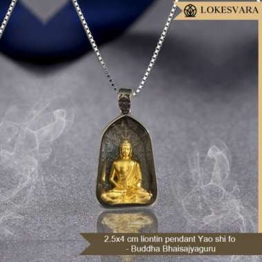 Liontin Kalung pendant yao shi fo-buddha bhaisajyaguru protektor 2.5x4 cm