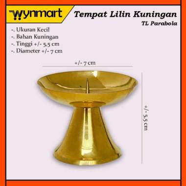 Tempat Lilin Kuningan / Candle Holder Model Parabola - Kecil