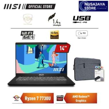 MSI Modern 14 C7M Ryzen 7 7730U 8GB 512GB Radeon 14" FHD OHS W11