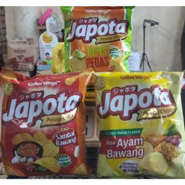 Japota Potato Chips Varian Rasa 68 gr nipis pedas