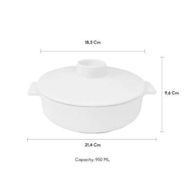 SANGO Casserole Keramik dengan Tutup - 950 ml (isi 1) Hampers