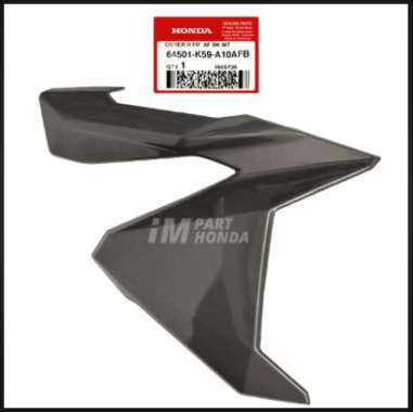 64501-K59-A10AFB Cover Tebeng Sayap Kanan Vario 125 150 Led Abu abu Hitam Glossy