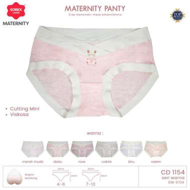 Sorex Celana Dalam Wanita Hamil CD Maternity Panty Viskosa Cutting Mini Low Waist CD 1154 Size 4-6