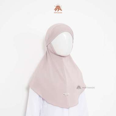 Mirtakids Alisa French Khimar Hijab Anak (4 -6 Tahun) | Jersey Baloon S Almond