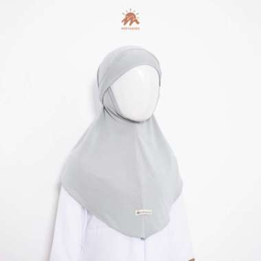 Mirtakids Alisa French Khimar Hijab Anak (4 -6 Tahun) | Jersey Baloon L Grey