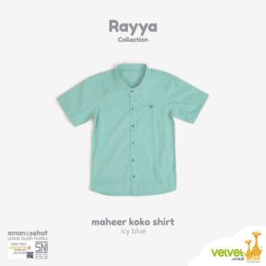 Velvet Junior Baju Anak Rayya Collection Koko Series - Maheer Kemeja ice blue 1
