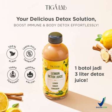 TIGA LAB Detox Juice - Minuman Detox Lemon / Cuka Apel Untuk Kesehatan, Variasi Lemon