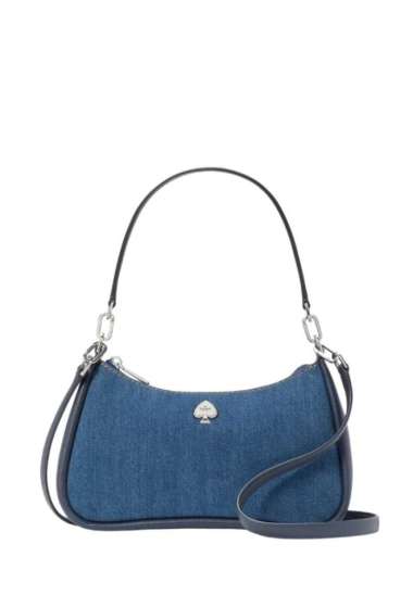 KATE SPADE Kayla Denim Convertible Shoulder Bag Blue Multicolor