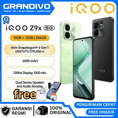PROMO HP iQOO Z9x 12/256GB Snapdragon 6 Gen 1 GARANSI RESMI VIVO - GRANDIVO RAM 8/128GB GREEN