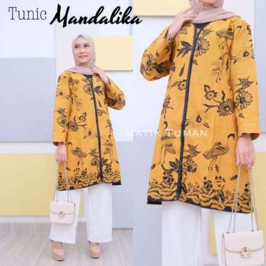 TUNIC MANDALIKA Atasan Batik Wanita Blus Batik Blouse Batik Eksklusif