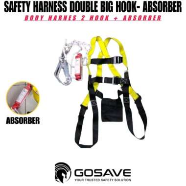 FULL BODY HARNESS DOUBLE HOOK+ABSORBER GOSAVE PRO | BODY HARNESS SAFETY DOUBLE HOOK + ABSORBER