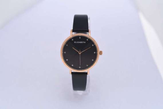 Jam Tangan Wanita - Elizabeth | Leather Strap 2200-0876 Black