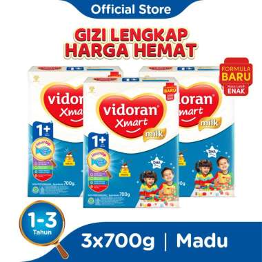 [3 Pcs] Vidoran Xmart 1+ Madu Susu Formula 700 g