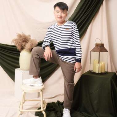 Rodeo Junior Polo Shirt/ Kaos Polo Salur Anak Laki Navy-white Striped/ Donald Duck Style 4 tahun