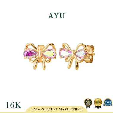 AYU Anting Emas - Pretty In Magical Ribbon Studs 16k Yellow Gold