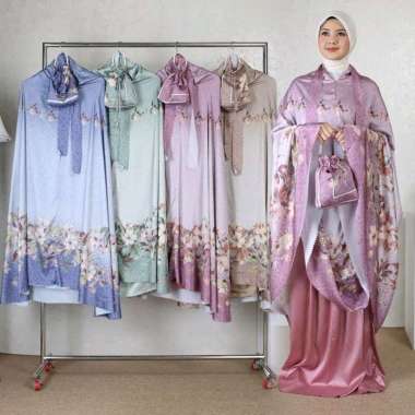 Mukena 3in1 Armany Silk Free Sejadah Kecil biru