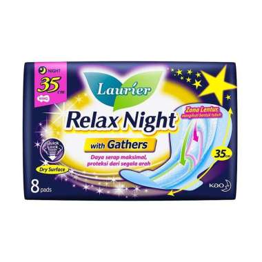 Laurier relax night wings 35 cm isi 8 pads / 6 pads / 12 pads / 18 pads / with gathers isi 16 pads 8