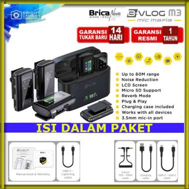 Brica B-VLOG M4 Dual Wireless Microphone - Clip On Mic Vlog - With Charging Case Mic Wireless BVLOG