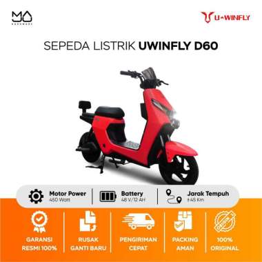 Sepeda Listrik Uwinfly D60 450 W New Series - Garansi Resmi Hitam