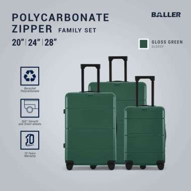 Baller Koper Polycarbonate Zipper Family Set - Gloss Green Koper
