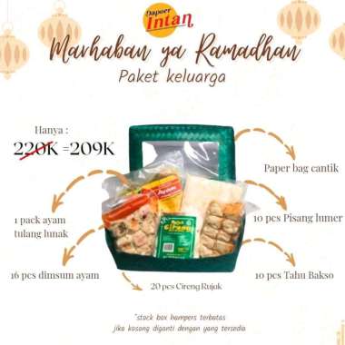 Paket Hampers Keluarga | Ayam Tulang Lunak Dimsum Ayam Pisang Lumer Tahu Bakso dan Cireng Rujak | Da