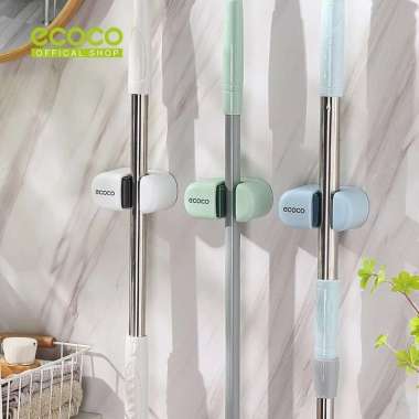 ECOCO Simple Mop Holder - Holder Gantungan Dinding Penjepit Sapu Pel Payung Sikat Multifungsi Tingga