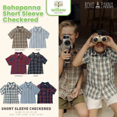 Kemeja Anak - Bohopanna Short Sleeve Checkered 7-8Y Anchor