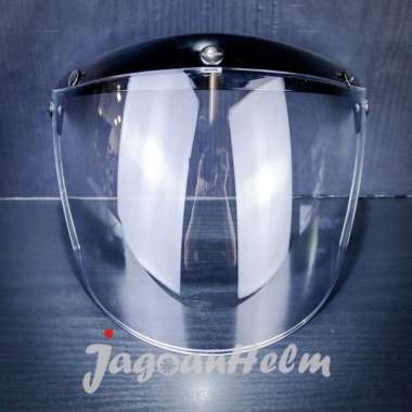 KACA HELM RETRO | VISOR PET CF RETRO | VISOR BOGO LURUS ORIGINAL CARGLOSS Clear Black