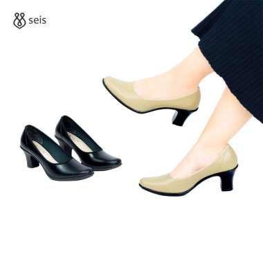 SEIS Vara Sepatu Pantofel Wanita Hak 7 cm 40 CREAM