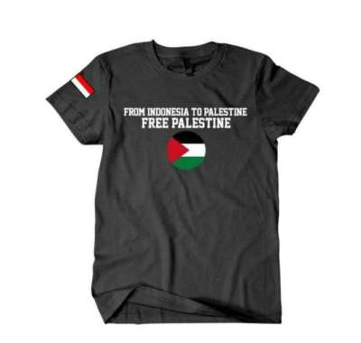 Kaos Tshirt Baju Murah Distro FROM iNDONESiA TO PALESTiNE bendera FREE PALESTiNA muslim islam SAVE G