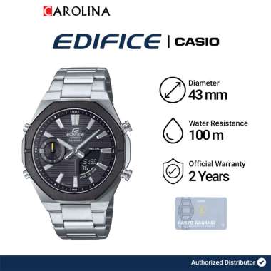 Jam Tangan Pria Casio Edifice Smartphone Link Model ECB-S10DB-1A Black Dial Stainless Steel Band
