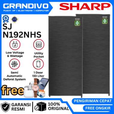 Kulkas Sharp 1 Pintu SJ-N192N-HS New Kirei Series sj 192nhs sjn 192nhs GARANSI RESMI SHARP - GRANDIV