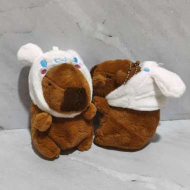 Gantungan Boneka Capybara Lucu Kostum Cinamoroll Sanryo / Cute Doll Capybara Gantungan Tas Zanrio