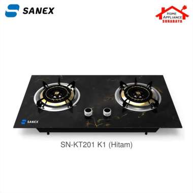 SANEX Kompor Kaca Gas Tanam 2 Tungku 2 IN 1 Motif Marble SN-KT201 / SN KT 201 K1 - K2 Anti Gores - H