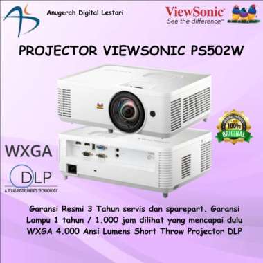 Projector Viewsonic PS502W WXGA 4000 Ansi Lumens Proyektor Short Throw