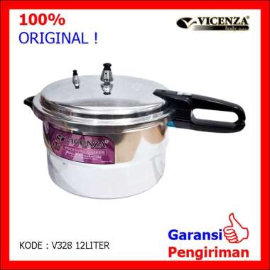 Panci Presto Presto Pressure Cooker Plus Kukusan Vicenza 12 Liter V 328 Gagang Hitam