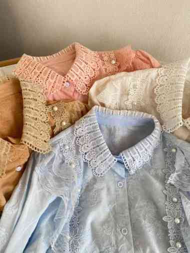 Minjoo Embroidery Shirt | Kemeja Wanita Bordir blue