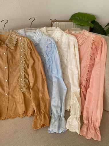 Minjoo Embroidery Shirt | Kemeja Wanita Bordir choco