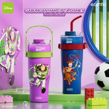 Ecentio Tumbler Minum Stainless 1.2L Disney Toy Story Woody & Buzz Tahan Dingin 24Jam Premium Botol 