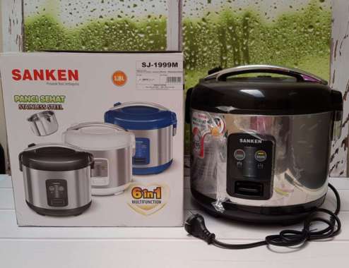 Sanken SJ1999 Rice Cooker / Magic Com 1.8 Liter 3 in 1 BONUS Gelas Ukur dan Sendok Nasi