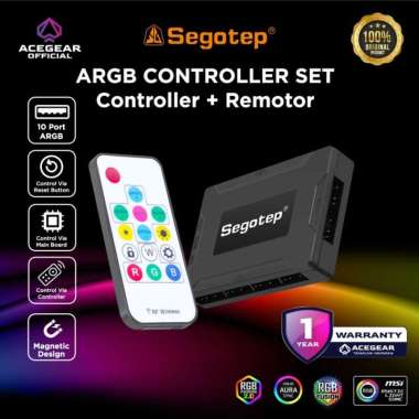 Segotep ARGB Controller + Remote 10 Port 5v 3pin Fan Casing Controller