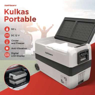 Taffware Kulkas Mobil Portable Car Mini Fridge Freezer 50L T50 Frezzer Daging Frezer Batu Lemari Ana
