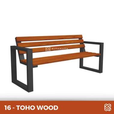 Bangku taman // Bench murah // kursi besi kayu panjang Kursi TOHO WOOD