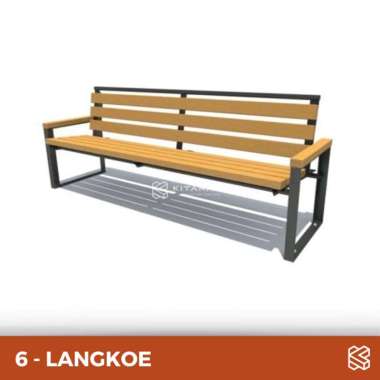 Bangku taman // Bench murah // kursi besi kayu panjang Kursi LANGKOE